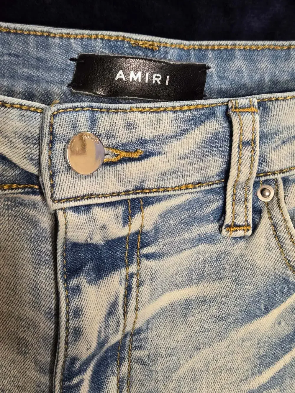 Amiri Wild Ones Patchwork Distressed Denim Jeans